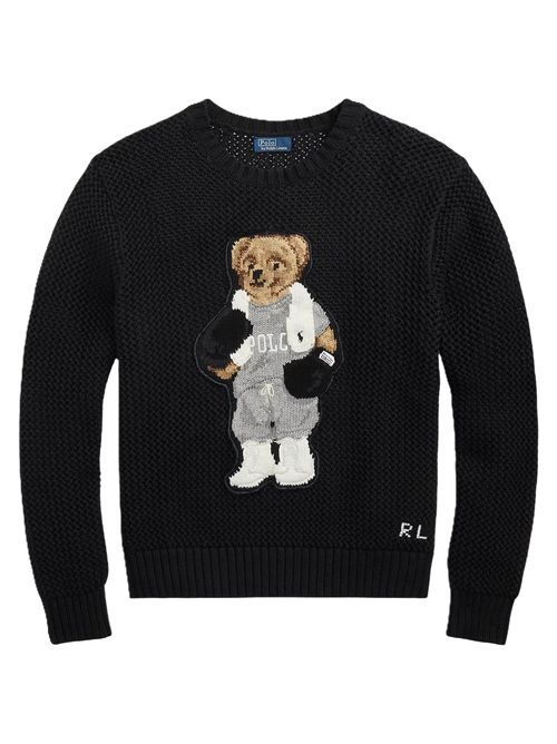 Polo Bear Cotton Crewneck Sweater Polo Ralph Lauren Polo Ralph Lauren | 211972112001POLO BLACK